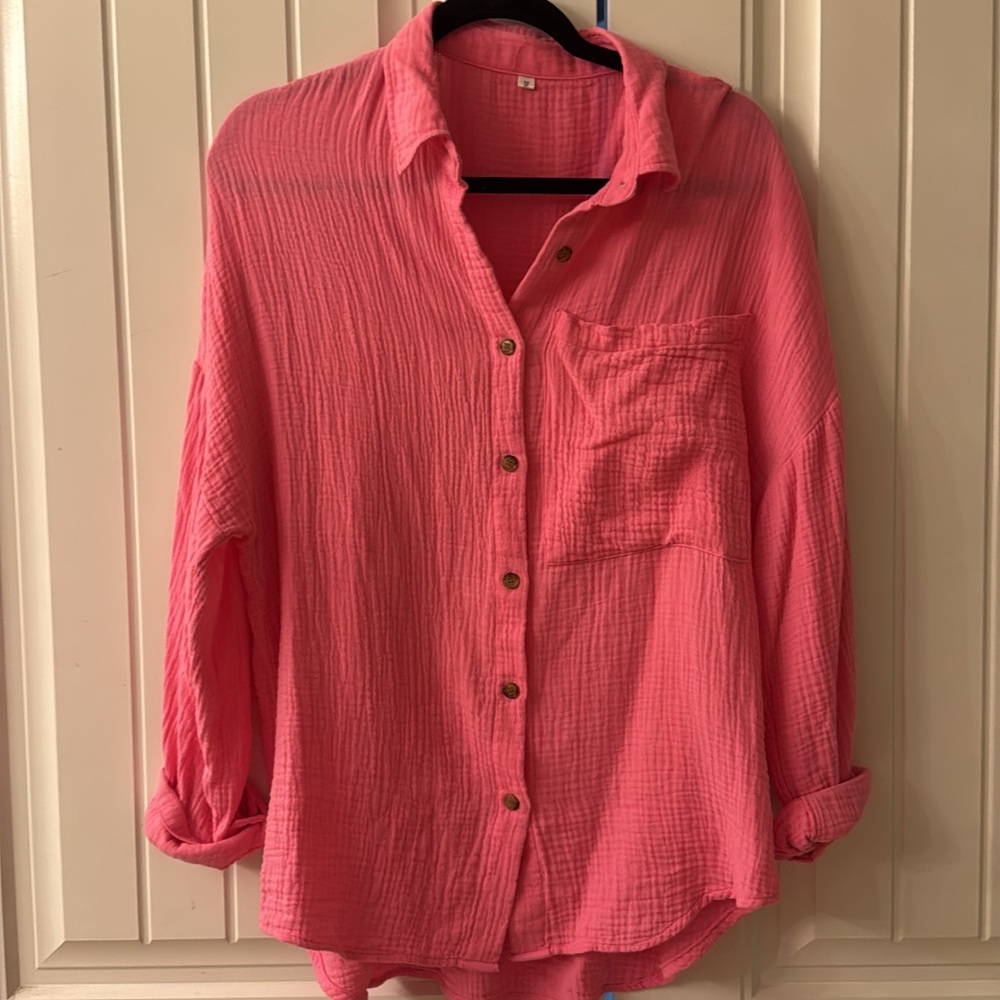 Pink Button-Up Shirt